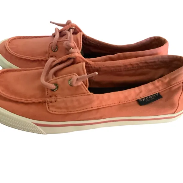 Sperry Woman’s Coral Slip On Canvas Boat Shoes Size 8 - Image 3