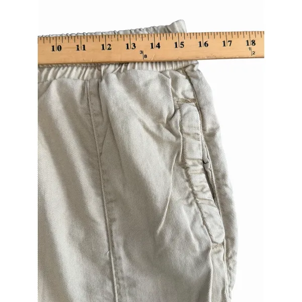 Free People We the Free Pants Medium Khaki High Waist Drawstring Wide Leg IJ10-1 - Image 5