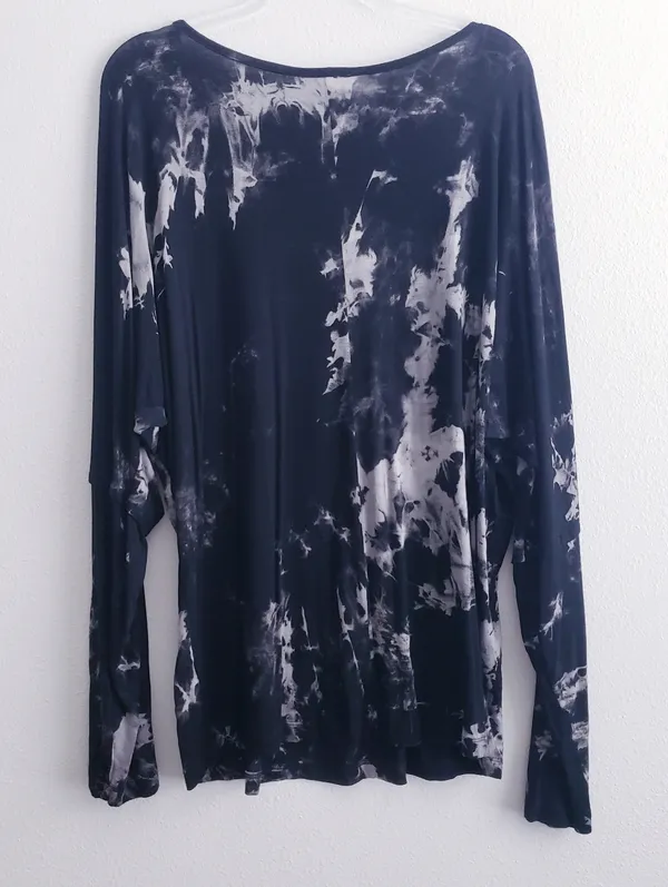 Vocal Laser Cut Tie Dye Long Sleeve Top - Image 7