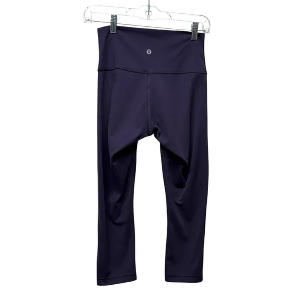 Lululemon Wunder Under Crop‎ Leggings Sz 6 Purple High Rise Athletic Workout - Image 2