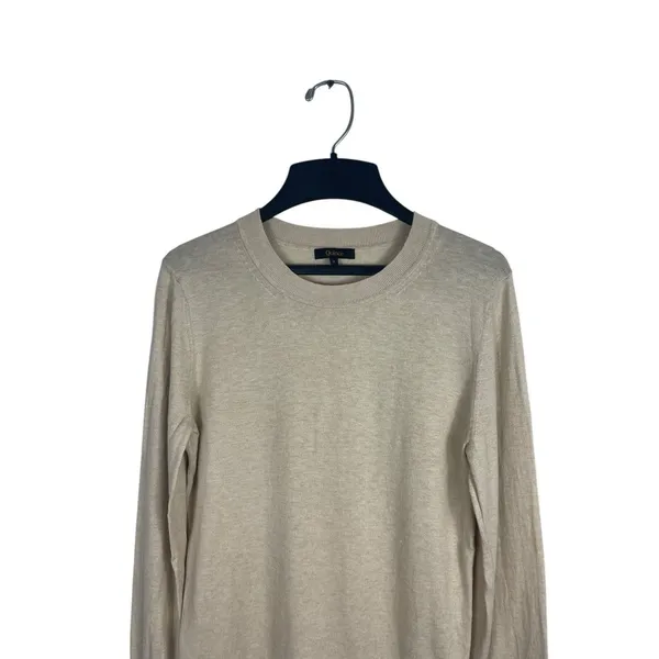 Quince Women’s S Oatmeal Cashmere Blend Crewneck Sweater Organic Cotton - Image 2