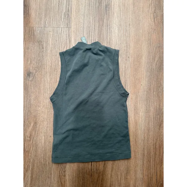 Skims Cotton Jersey Mock Neck Tank‎ Top Soot Dark Gray Womens XS Sleeveless - Image 2