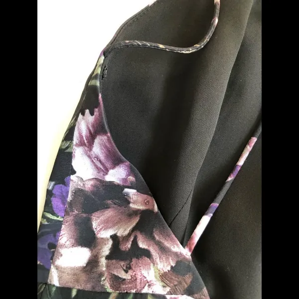 Fame and Partners Dress Floral Strappy Fit & Flare Strappy Purple Black Green - Image 12