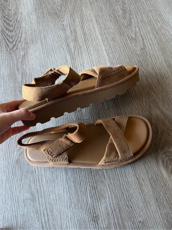 UGG Sungaze Suede Strappy Sandal in Chestnut - Image 9