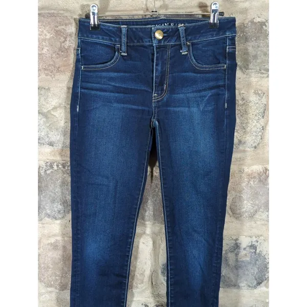 American Eagle Jeans Woman's 2 Jeggings Blue Skinny‎ Stretch Basic Coastal - Image 2