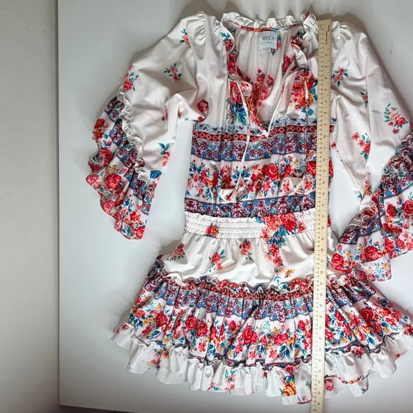 MISA Los Angeles‎ Ximena Mini Dress Size XS Floral Smocked Boho Flowy Festival - Image 11