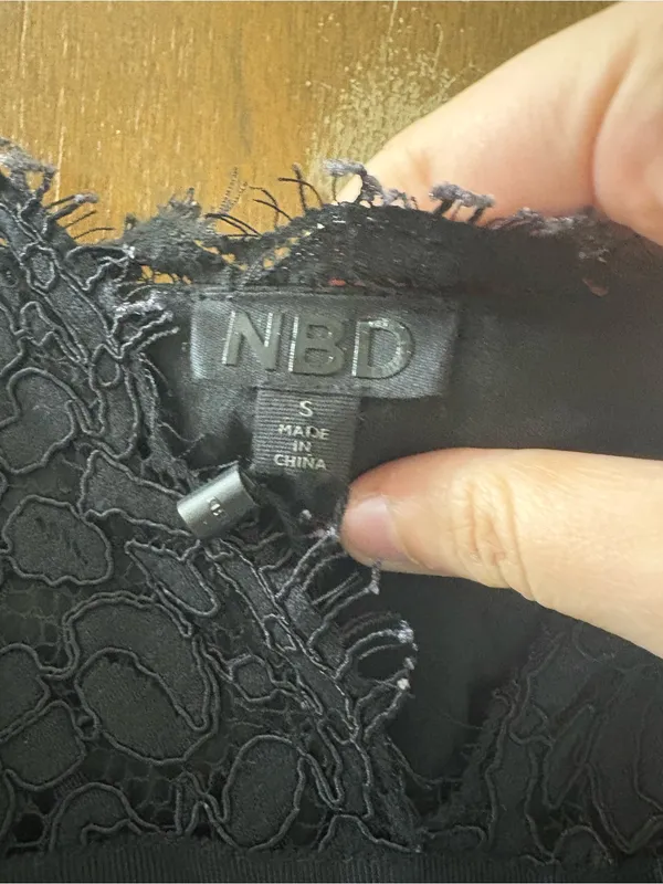 NWT NBD Black Lace Mini Dress - Image 4