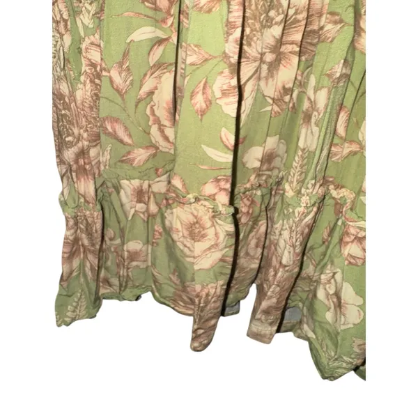 Agua Bendita Target Smocked Floral Puff Tie Sleeve Mini Dress LG‎ Tiered Cottage - Image 5