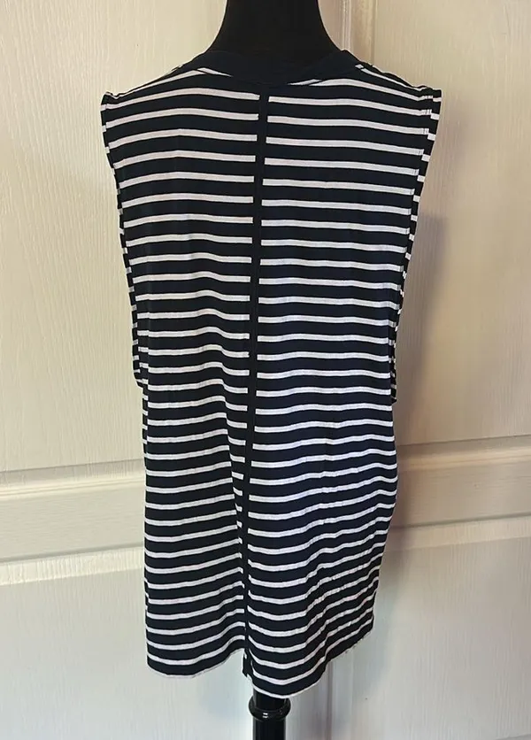 Lululemon Navy Blue Stripe Stretch Muscle Tank - Image 4