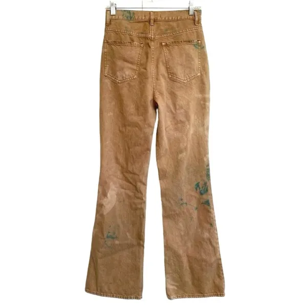 PacSun‎ High Rise Bootcut Jeans Tan Brown Teal Tie Dye Button Fly Womens 27 - Image 11
