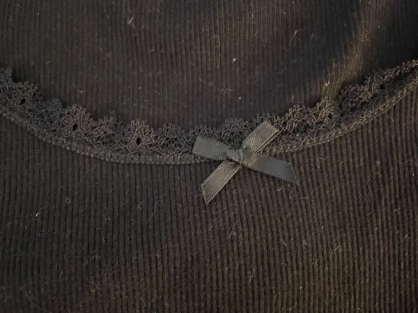 H&M Black Short Sleeve with Bow - Image 3
