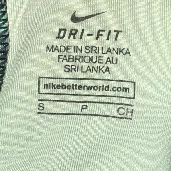 Nike Dri Fit Green Print Racerback Sports Bra Small Medium Support‎ - Image 3