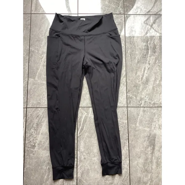 Prana Becksa 7/8 Jogger Dark Gray High Waisted Ribbed Yoga Pants Womens Large - Image 3