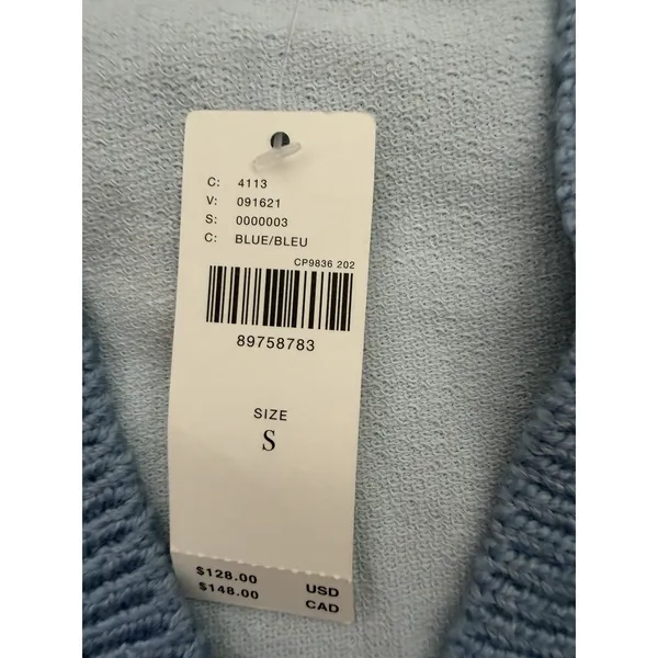 Anthropologie Embroidered Sweater Vest Blue Women's Size Small‎ - Image 11