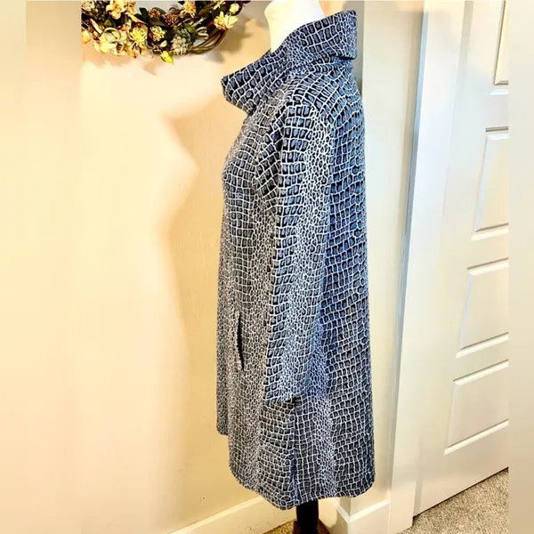 Tyler Boe Kim Print Cowl Neck Tunic Top Snake Print 3/4 Sleeve Stretch Knit~S💛 - Image 6