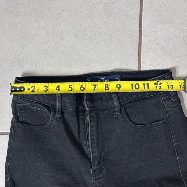 Hollister Women Black Denim Jeans High Rise‎ Super Skinny Ripped size 5R. - Image 8