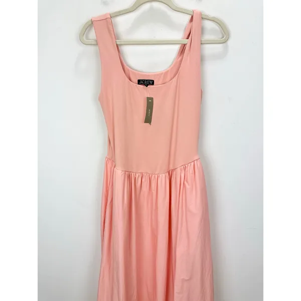 J.Crew Drop Waist Mixy Dress Midi Cotton A Line Minimalist Blush Pink Small NWT - Image 5