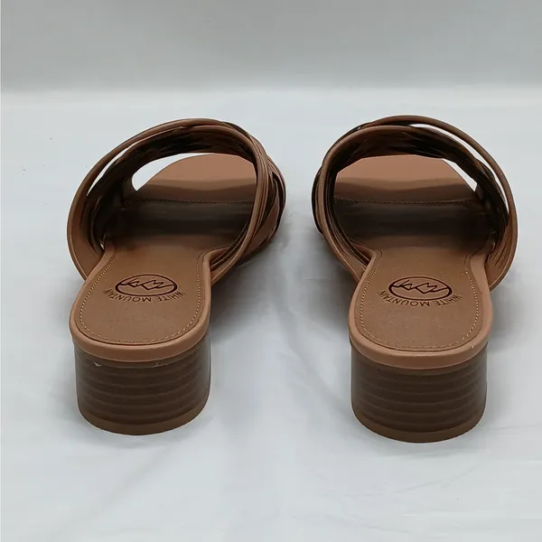 White Mountain Women's Sandals Slides Size 8M Brown Slip On Minimalist Shoes - Image 5