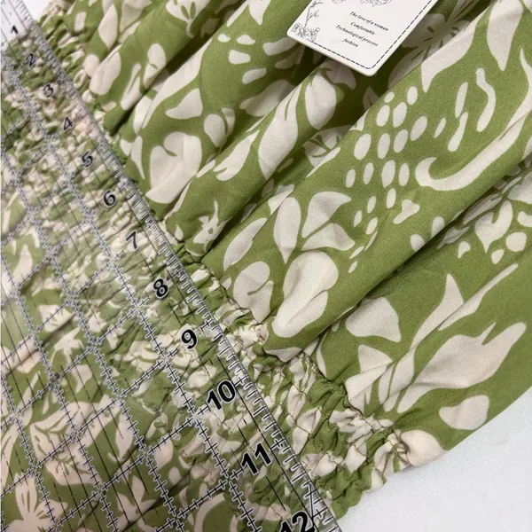 AZ women’s Size S Green Floral Dress Elastic Waist Puff Sleeves NWT/M(E28)✨ - Image 8