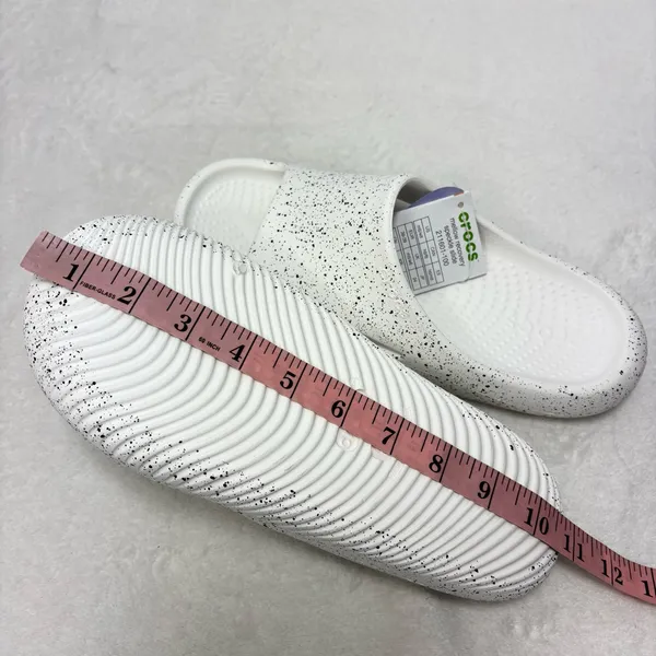 CROCS Mellow Recovery Speckle White and Black Slide Sandal W8‎ / M6 - Image 10