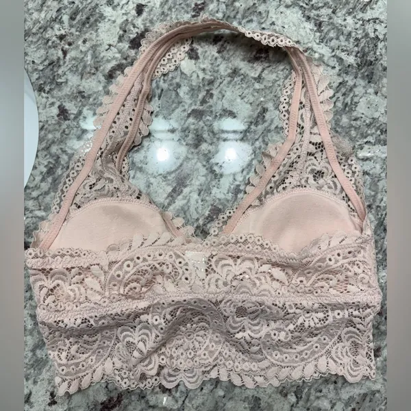 NWOT Aerie Lace Halter Bralette | Feminine Floral Lace Top - Image 2