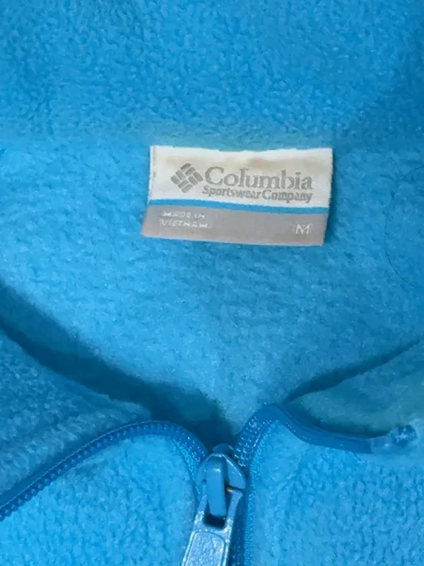 Columbia Women’s M Turquoise Blue Full Zip Fleece Jacket Zip Pockets Outdoor - Image 7