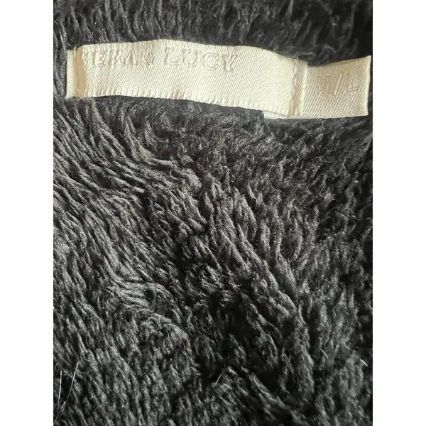 Vera and Lucy Black Shaggy Faux Fur Gilet M/L Glam Rock Alt-Fashion Boho Chic - Image 5