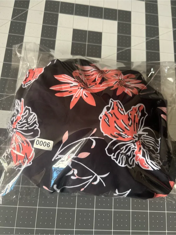 Black Floral High-Waist Bikini Set - Coral & White Flowers - Image 7
