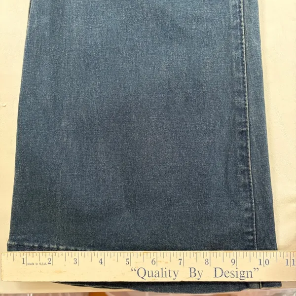 Free People Penny Pull On Flare Jeans Dark Wash Blue Denim Size 30x33 Bohemian - Image 8