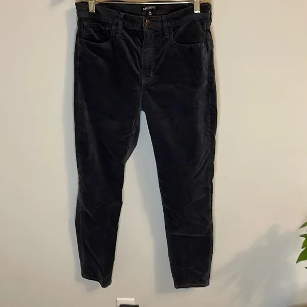 J.Crew‎ Mercantile Women’s Skinny Pants Velvet 5 Pocket Mid Rise Gray Size 29 - Image 2