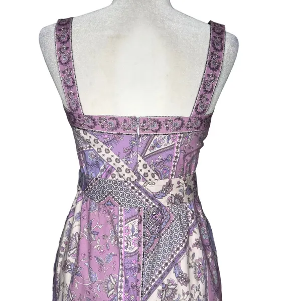 Laundry By Shelli Segal Dress 6 S Cotton Stretch Pockets Midi Patchwork‎ Cottage - Image 7