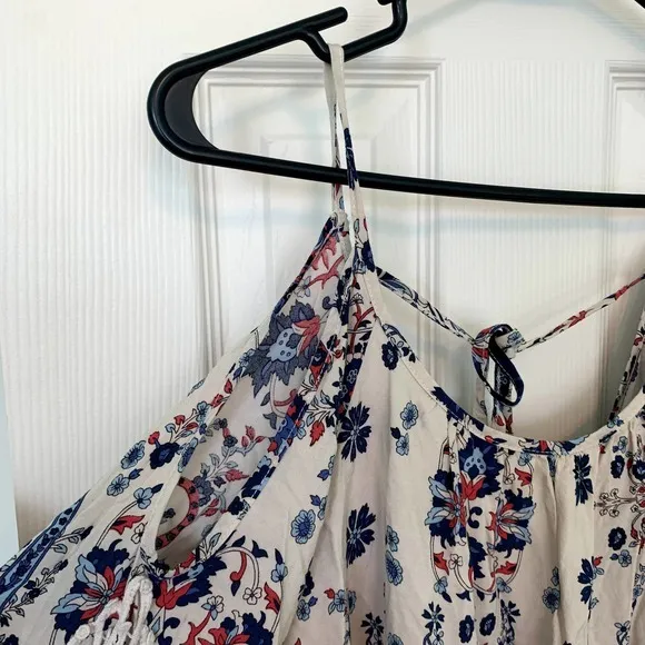 Altar'd State White‎ Blue Floral Cold Shoulder Dress Women's Size XS - Image 4