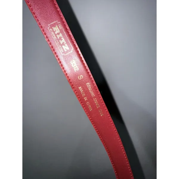 Vintage The RITZ Genuine Snake Skin Belt Size S Red Gold‎ Buckle 32" - Image 3