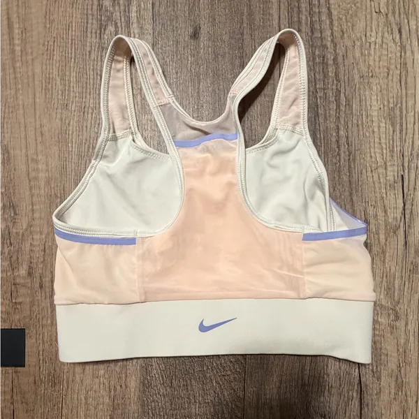 Nike Dri-Fit Racerback Sports Bra Peach Cream Lavender Size S - Image 3
