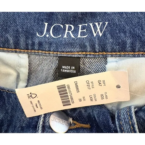 J.Crew 96 Flare Jeans 29 Blue NEW High Rise Patch Pocket RE-96-IDG - Image 7