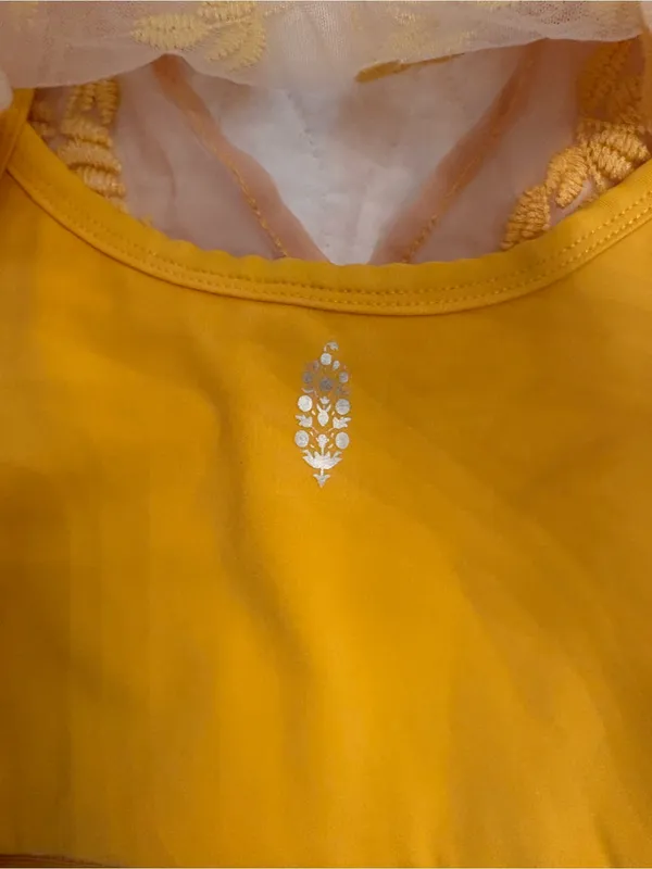 Free People movement Lace Yellow Sports Bra Size Small - Image 5
