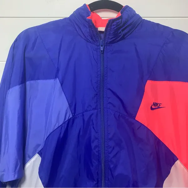 Nike Vintage Retro Jacket Color Block‎ 80s Windbreaker Track Zip Up Size M - Image 7