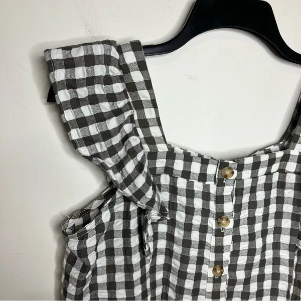 Maurice’s square neck‎ gingham ruffle tank size small - Image 4