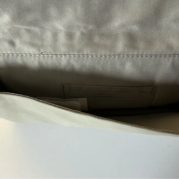 Abercrombie Embroidered Beaded Leather Gray Clutch - Image 4