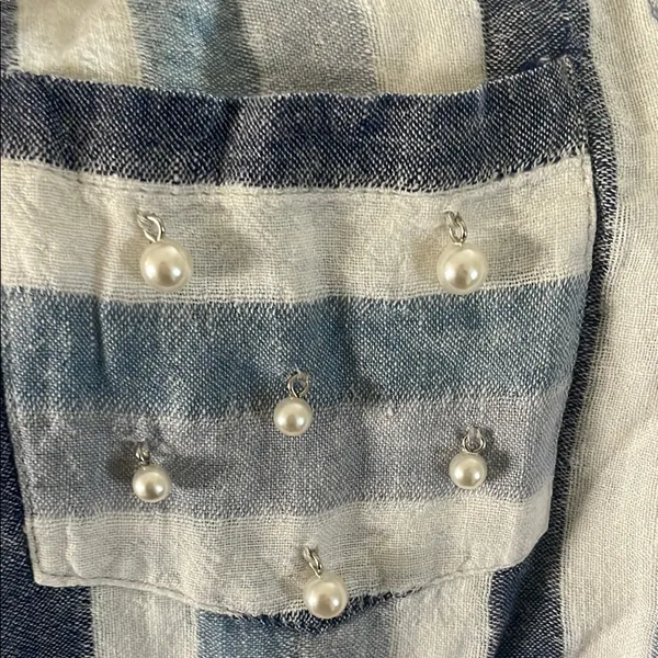 Urban Romantics Striped Blue and White Women's Top - Image 3