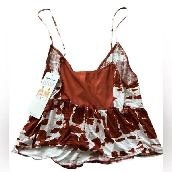 NWT ALO YOGA Flutter Tank Sunbaked Tie Dye size S Mesh Cropped Peplum Sexy Fun - Image 2