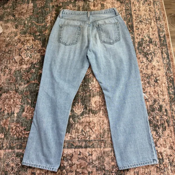 Just Black‎ Denim Straight Leg Jeans Size 28 Distressed Light Wash Made In USA - Image 3