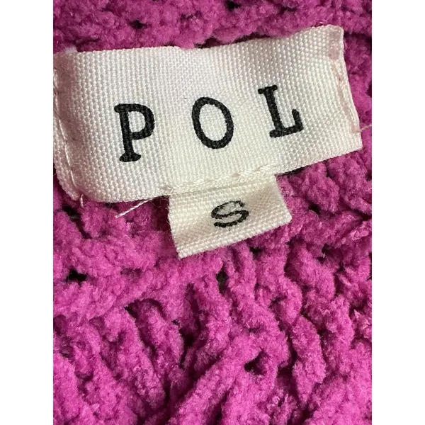 POL Pink Cable Knit‎ Oversized Cropped Sweater Size S - Image 5