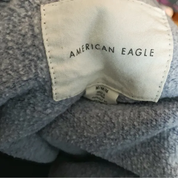 AMERICAN EAGLE OUTFITTERS SemiCrop Hooded Sweatshirt Light Blue M - Image 3