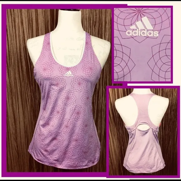Adidas Climalite Racerback Tank Top Purple Size M - Image 2