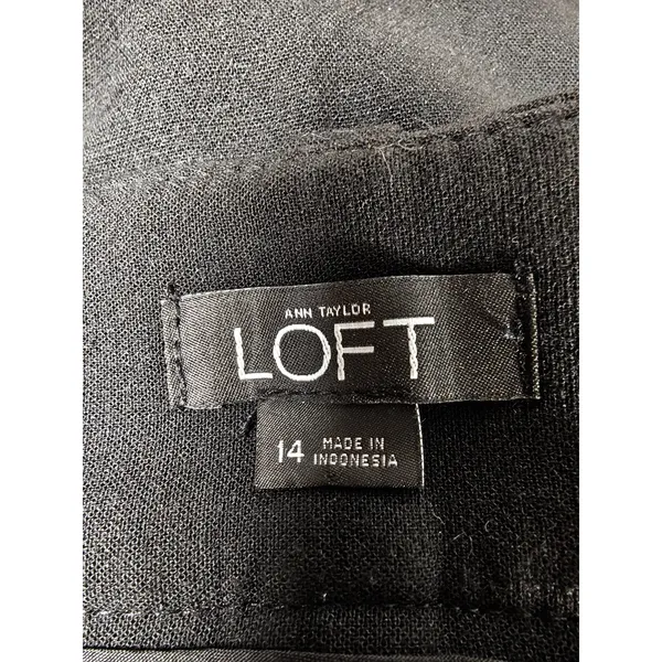Womens Ann Taylor LOFT Dress Pants Black Size 14 - Image 5