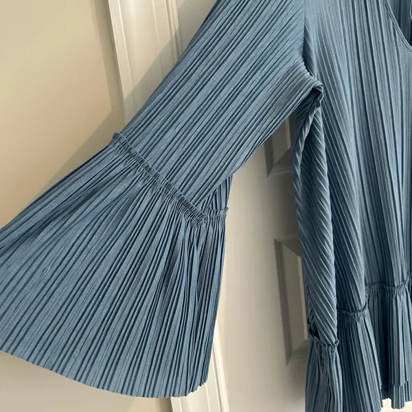 Free People Can’t Help It Pleated Mini Dress Blue Size M - Image 6