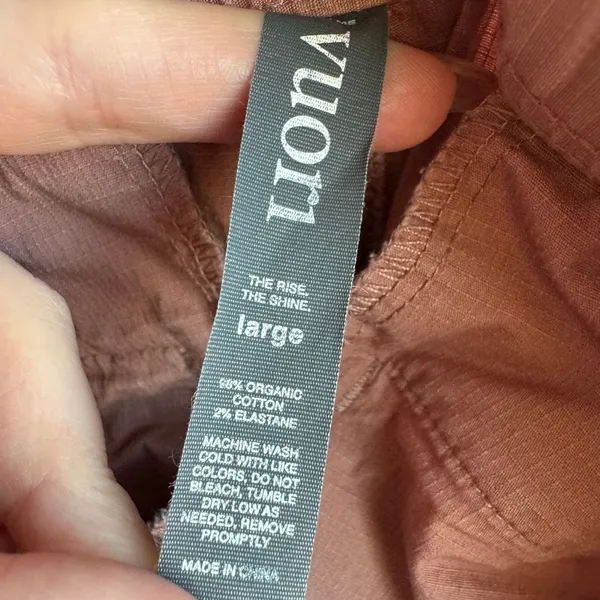 Vuori Ripstop Jogger Pants Womens Large Terracotta Pink Zip Pocket Drawstring - Image 5