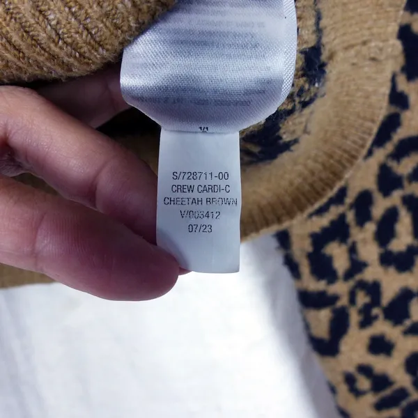 Old Navy SoSoft Cheetah Cardigan Sweater Womens S Brown Cropped Animal Retro - Image 7