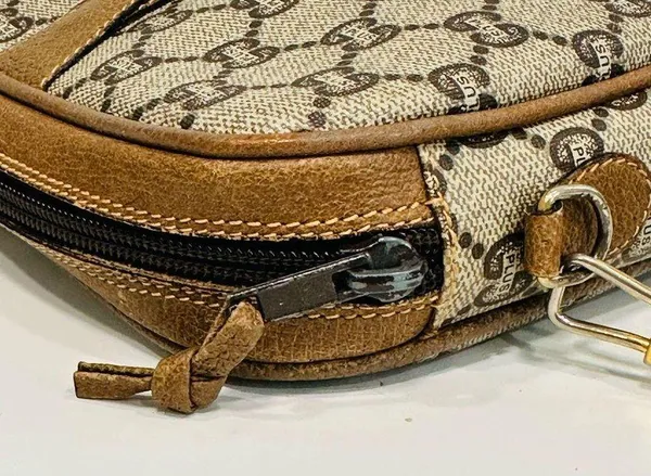 GUCCI PLUS GG Pattern Mini Shoulder Bag PVC Leather Brown ( Vintage) - Image 6
